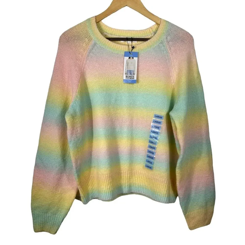 NWT BB Dakota By Steve Madden Ombre Sweater Wool Blend Size Large